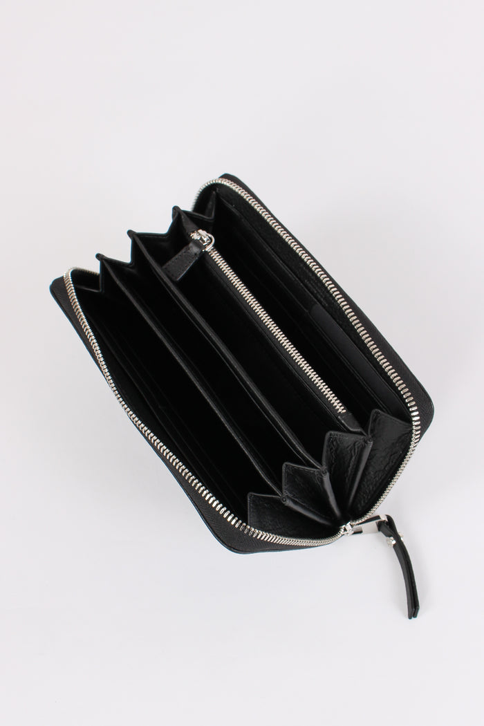 Portafoglio Grande Zip Nero-5