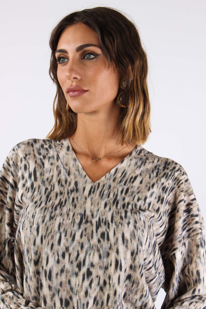 Maglia Scavo V Animalier Spotted Chine-6