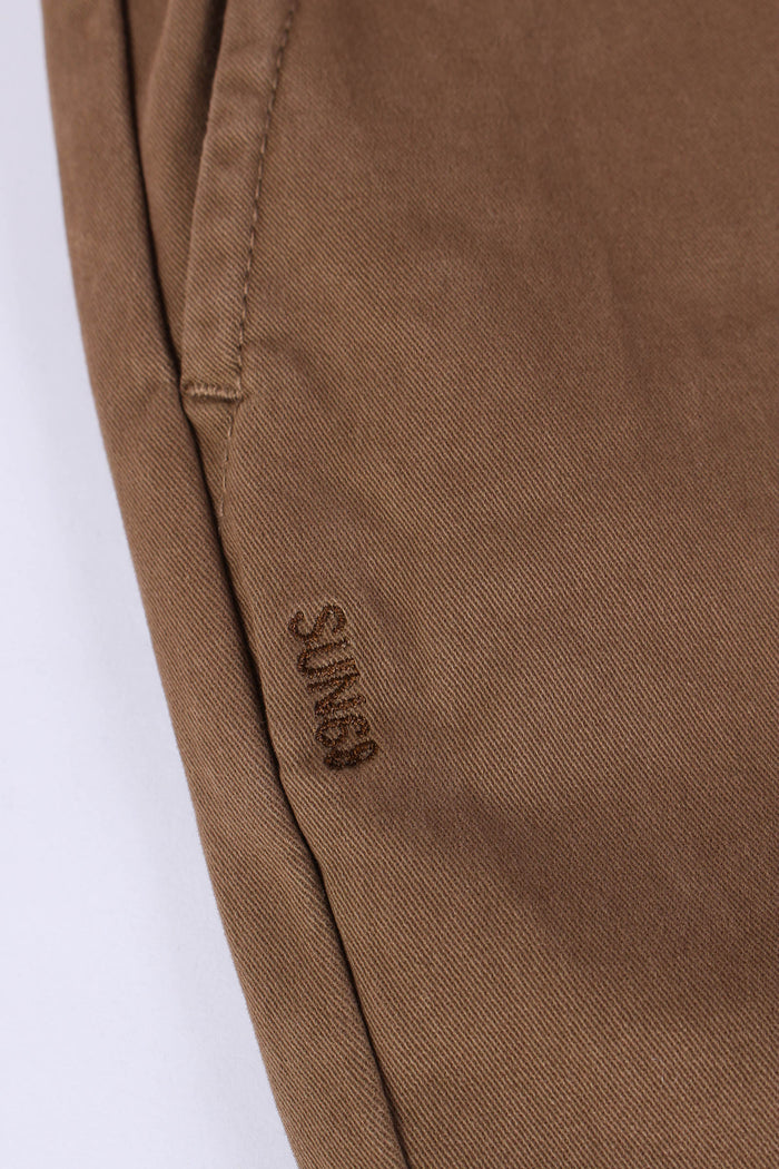 Pantalone Cotone Coulisse Fango-5