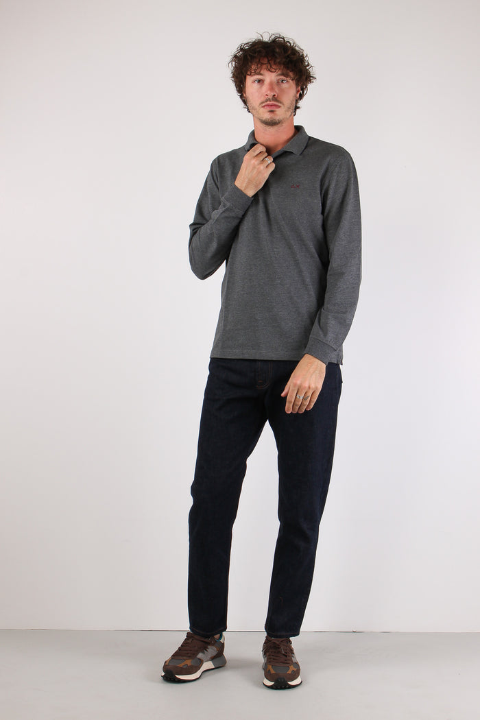 Polo M/l Profilo Contrasto Grigio-2