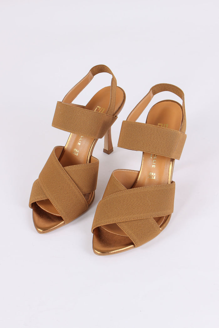 Sandalo Elastico Incrocio Bronzo-7