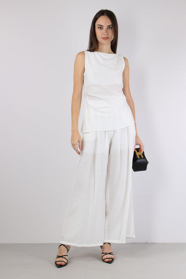 Pantalone Gamba Larga Pences Bianco