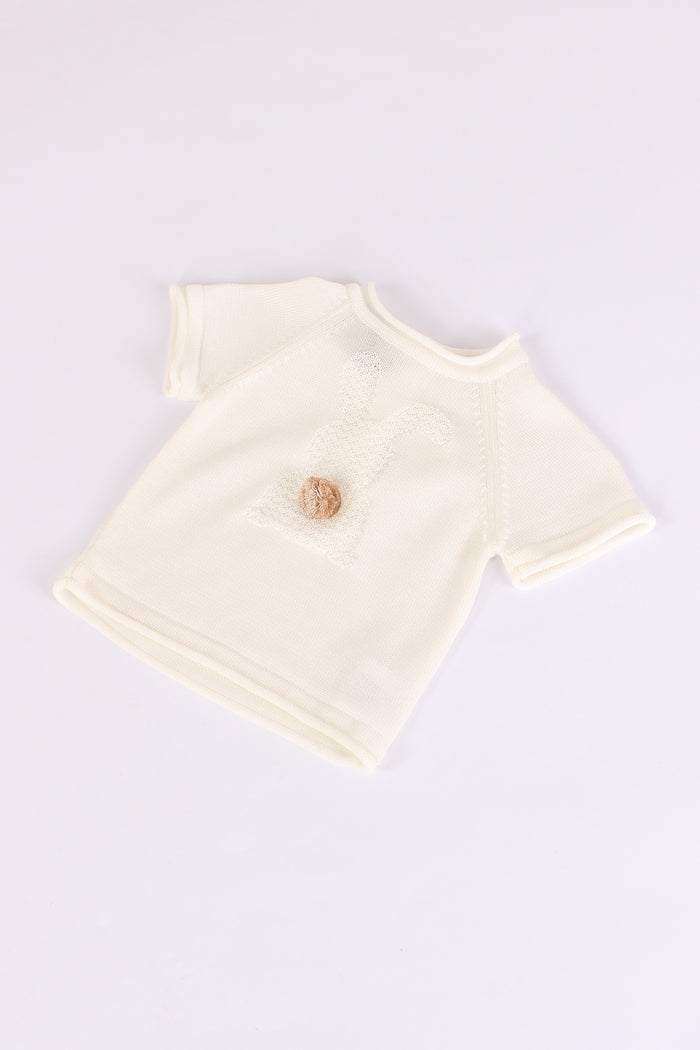 Maglia M/m Coniglio Latte/corda-3