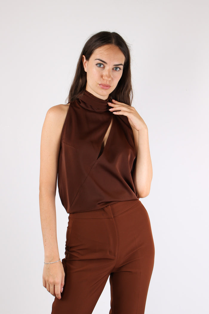 Blusa Smanicata Sottogiacca Brown-5