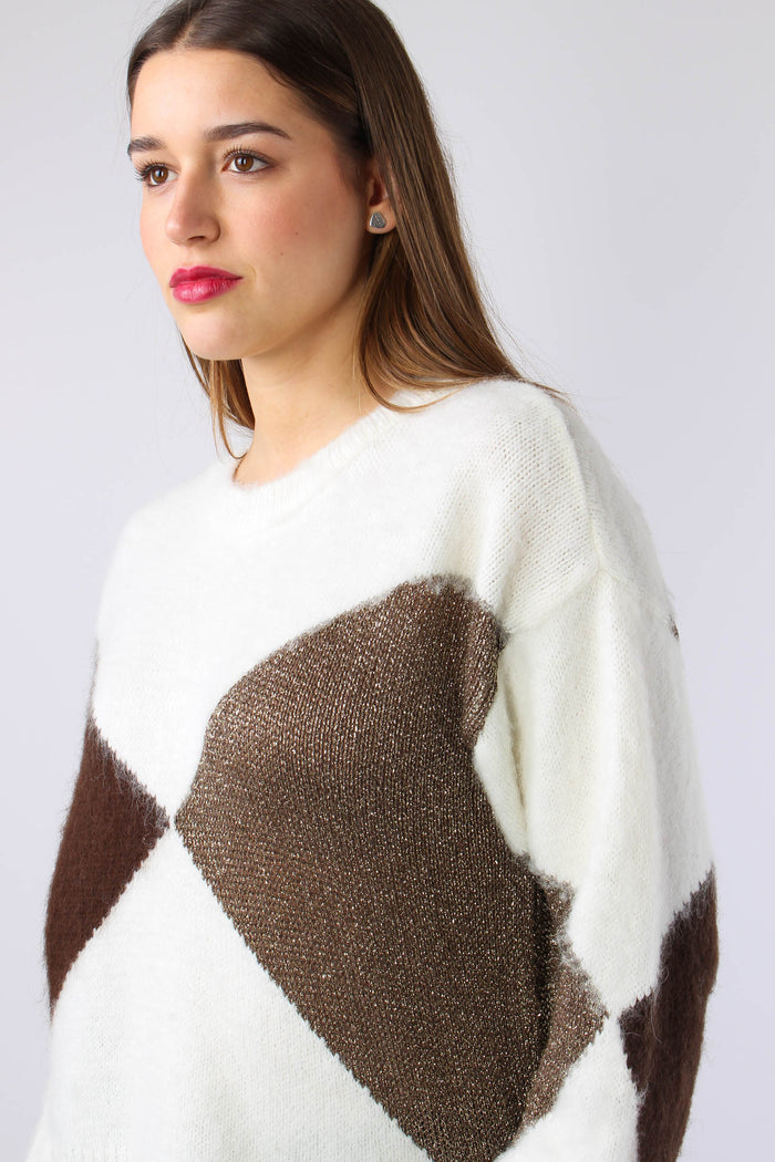 Maglia Rombi Luex Panna/moro-8