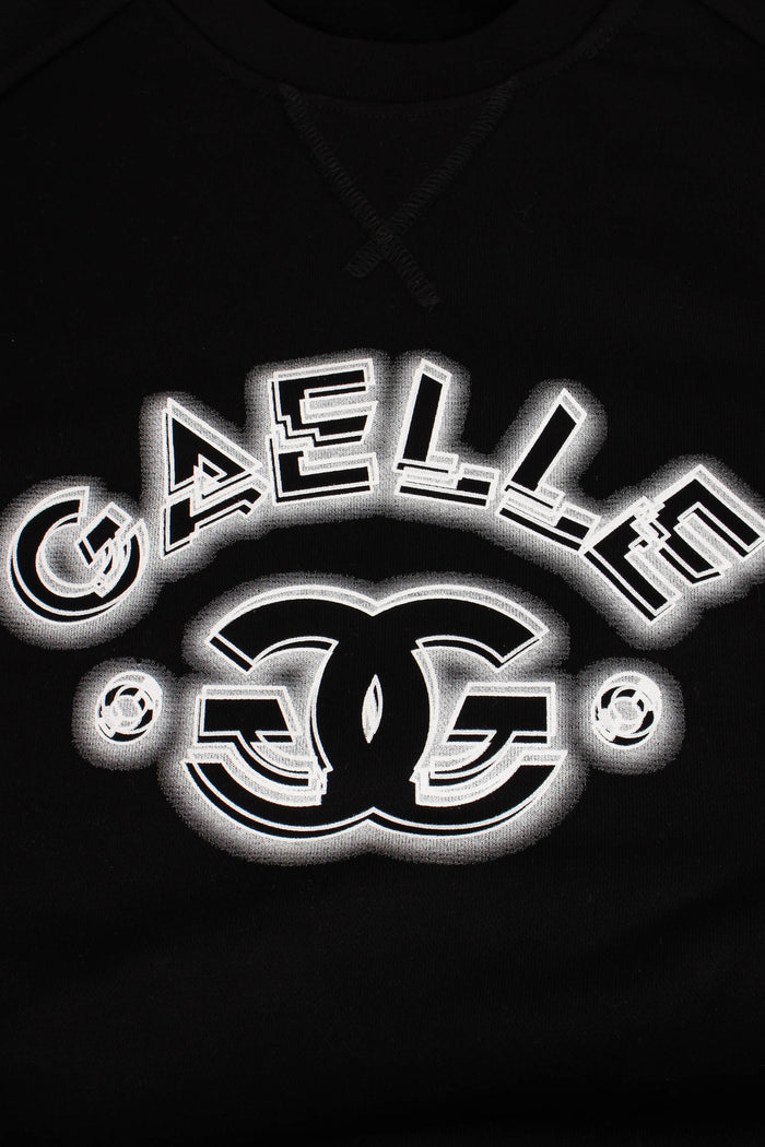 Felpa Cropped Logo Nero-5