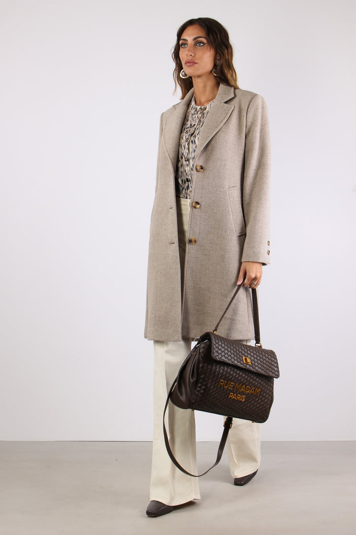 Cappotto Miston Lana Diagonale Sandy Beige-3