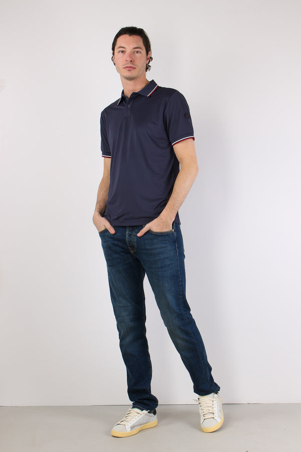 Hari Polo Collo Righe Navy Blue