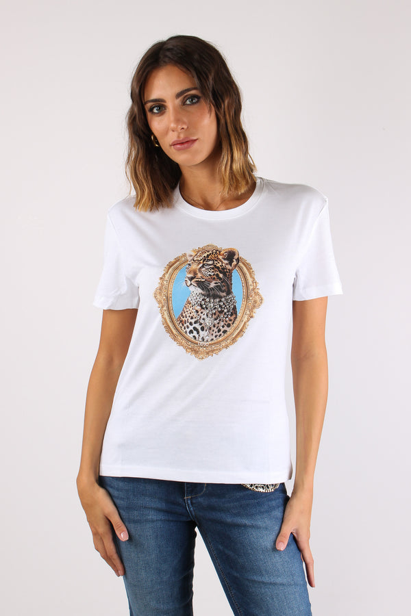 T-shirt M/m Stampa Leopard Fame-2