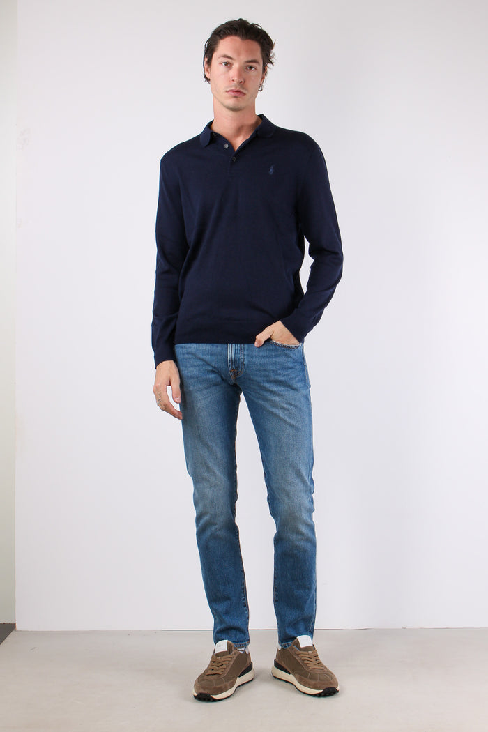 Polo Lana Merinos Hunter Navy