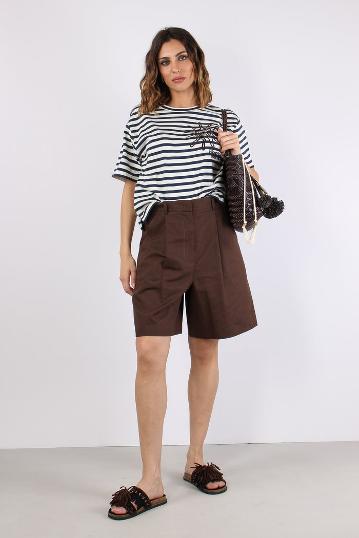 Sabato T-shirt Cotone Ricami Off White-5