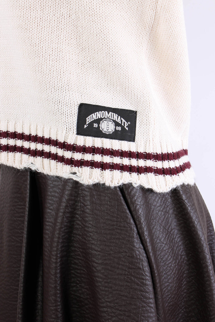 Maglia Lana Scavo V Righe Bianco Burro-8