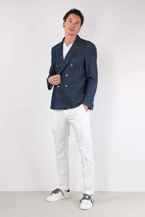 Giacca Doppiopetto Denim Denim