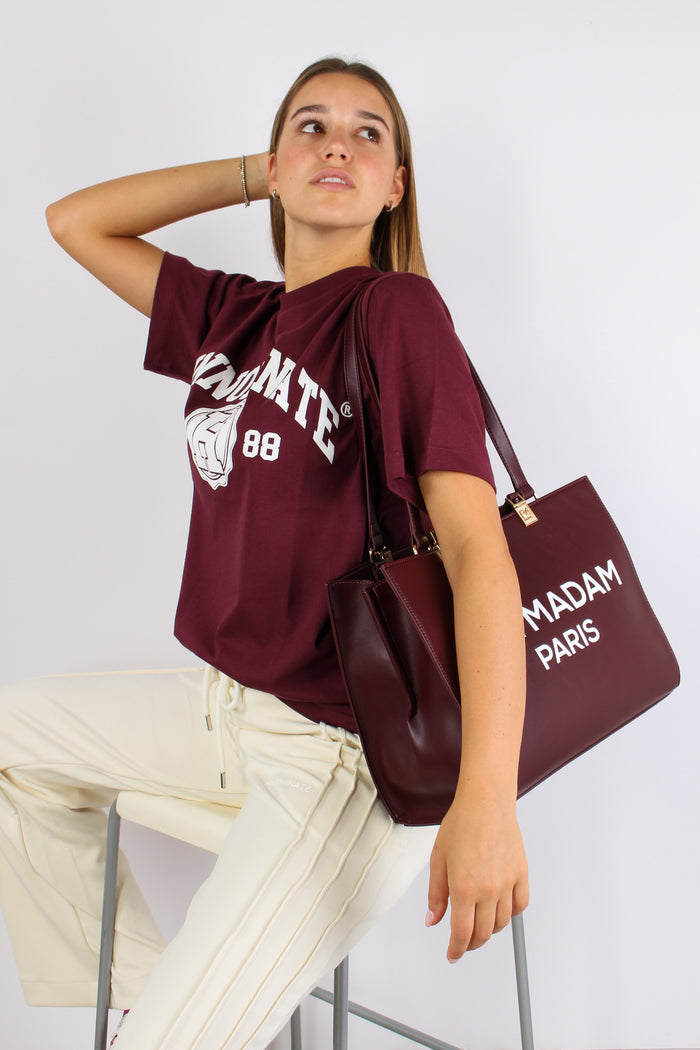 T-shirt Over College Bordeaux