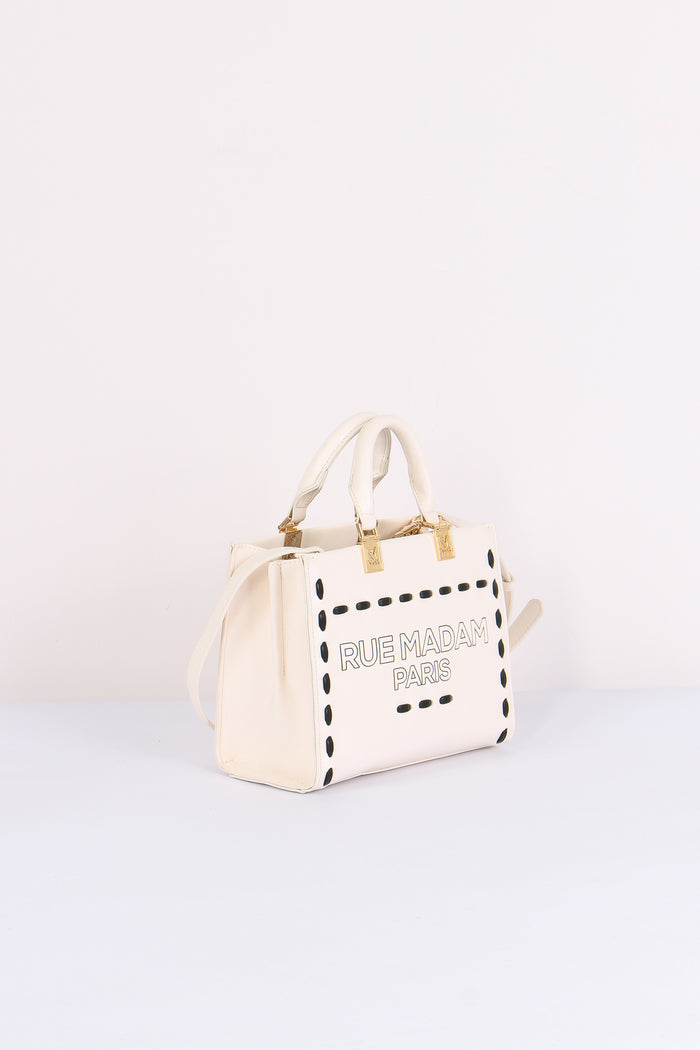 Shopping Mini Rigida Impunture Off White-7
