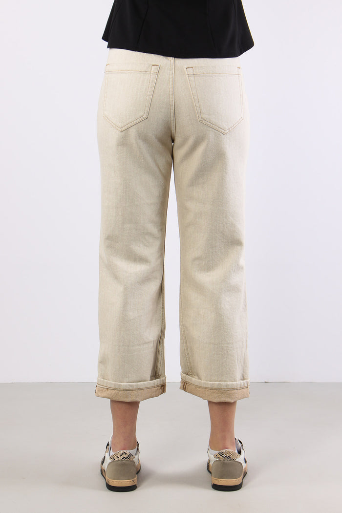 Denim Risvolto Effetto Lino Naturale-4