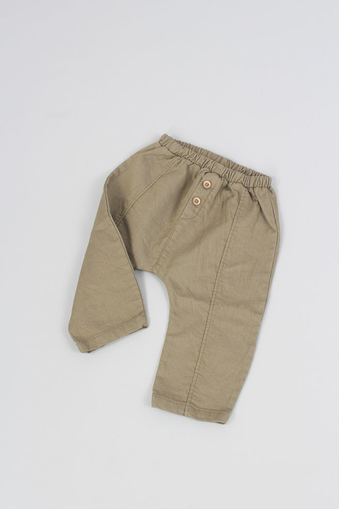 Pantalone Caldo Cotone Kaki-3