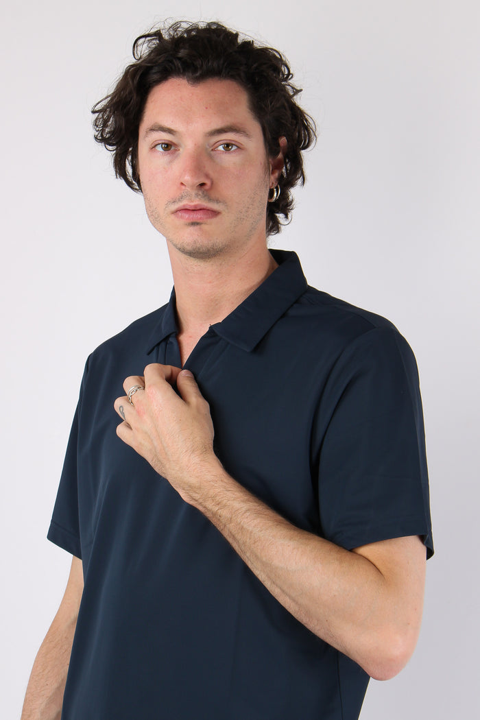 Polo Tessuto Tecnico Blu Navy-6