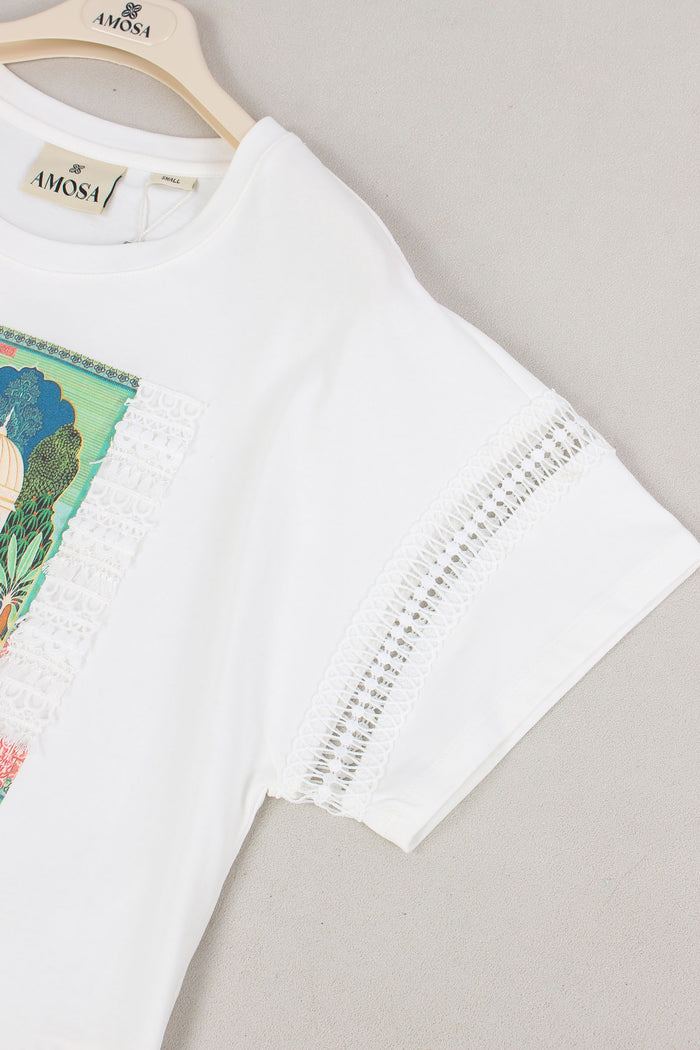 T-shirt Multi Patch Bianco-9