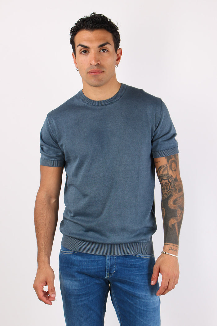 T-shirt Girocollo Basica Night Blue