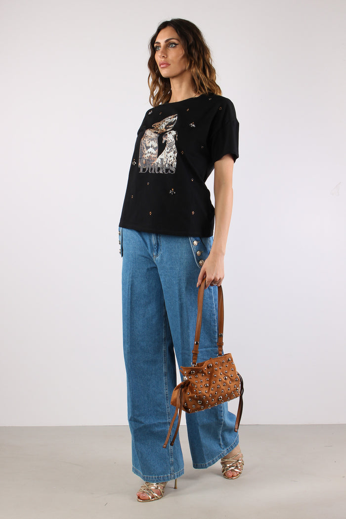 T-shirt Tigre Dalmata Nero-3