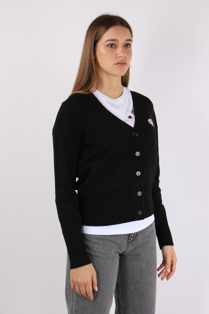 Cardigan Ricamo Dietro Nero-7