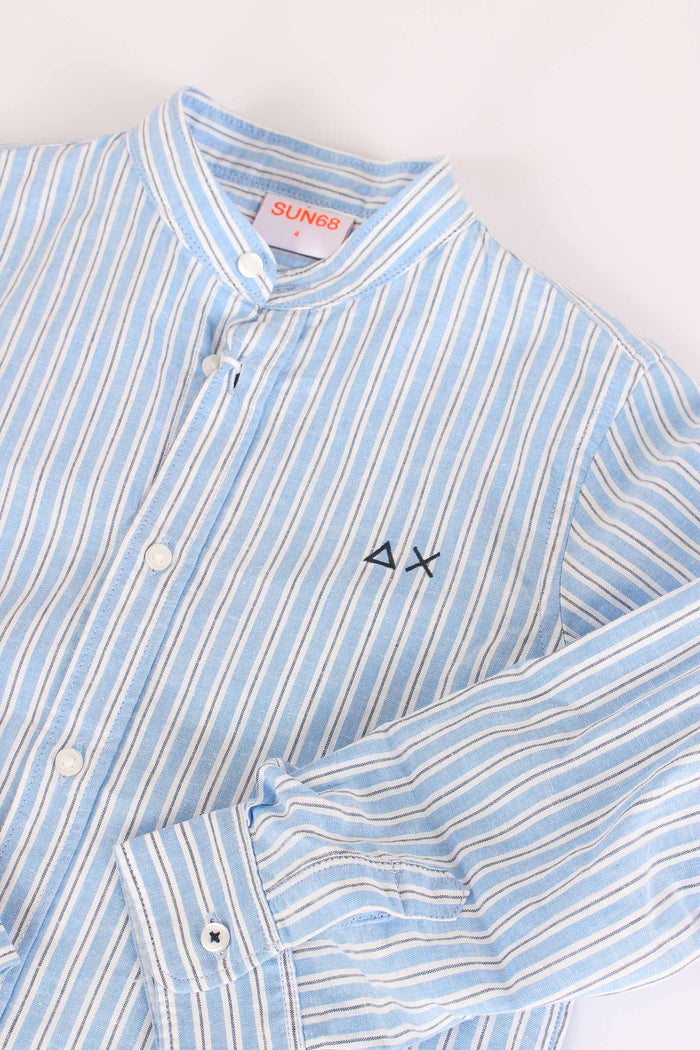 Camicia Lino Riga Azzurro/bianco-3