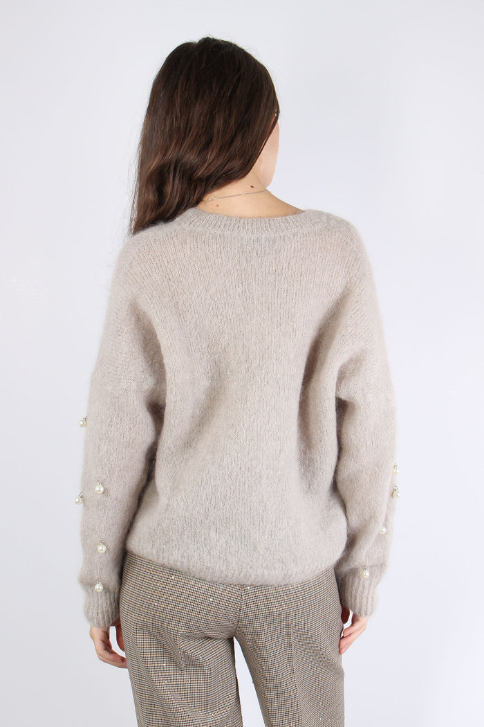 Maglia Manica Perle Nude-4