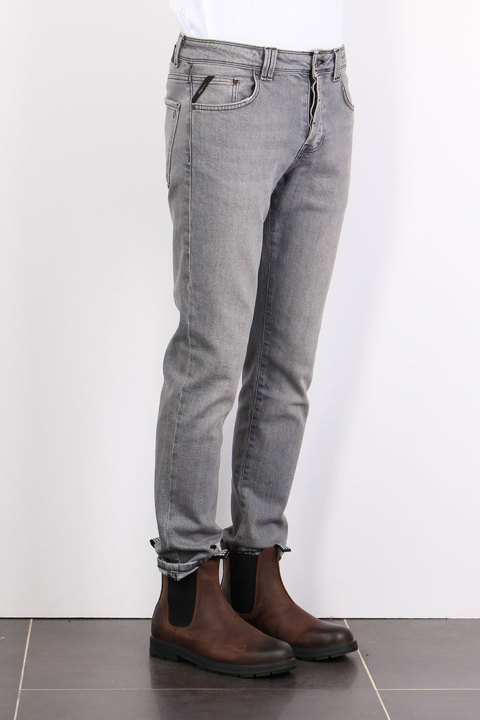 Denim Tapered Fit Denim Grigio-5