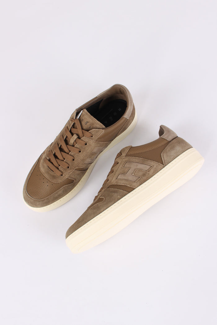 Sneakers H668 Allacciato H Banda Suede Cammello-2