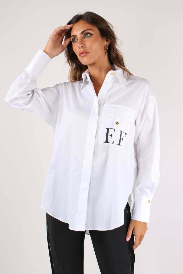 Camicia Over Cotone Bianco-3