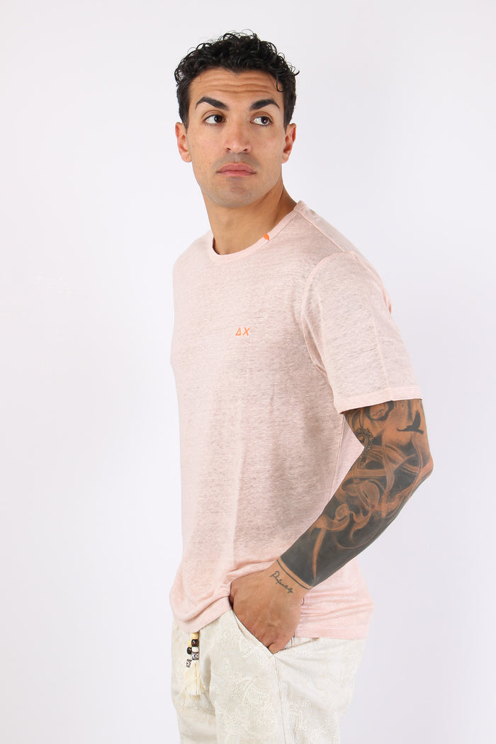 T-shirt Basica Lino Porcellana-3
