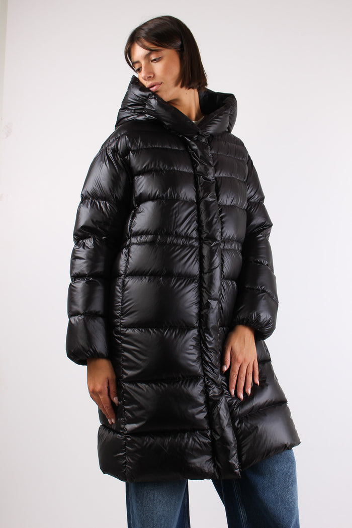 Piumino Lungo Lucido Black-7
