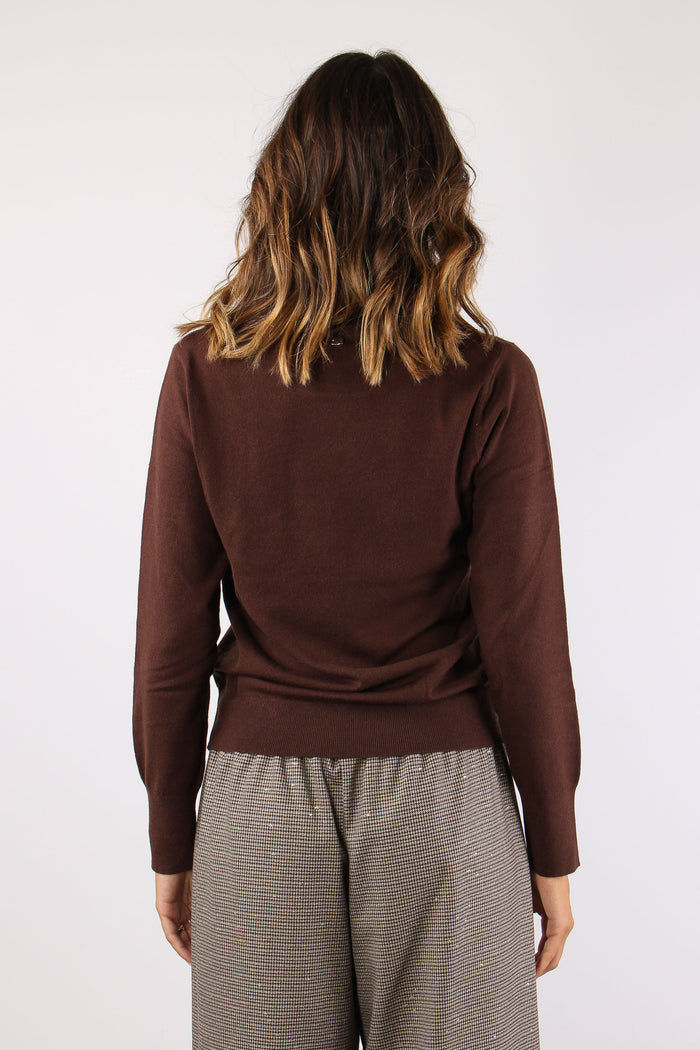 Maglia Girocollo Viscosa Cacao-4