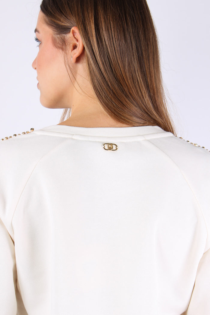 Girocollo Castoni Manica Bianco Latte-7