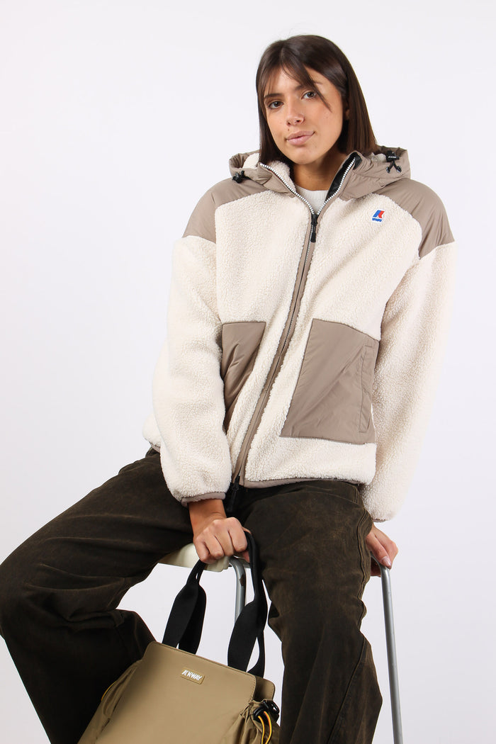 Giubbotto Inserto Teddy Beige/ecru