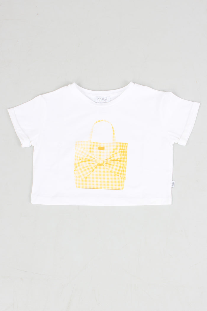 T-shirt Stampa Shopping Giallo-3