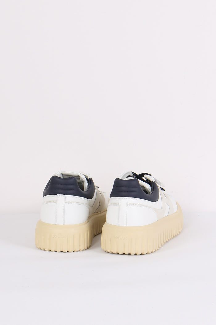 Sneaker Platform Nappa Bianco/blu-3
