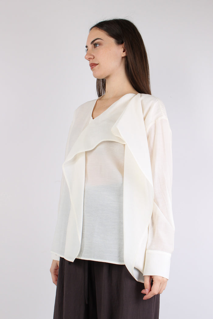 Blusa Scavo V Rouge Bianco-4