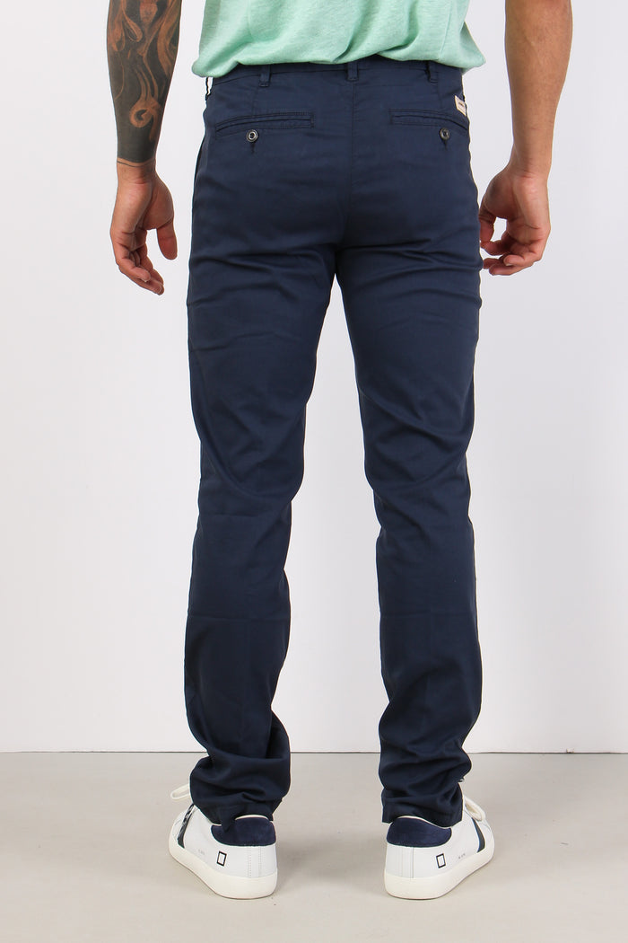 Chino Slim Tessuto Tecnico Blu-4