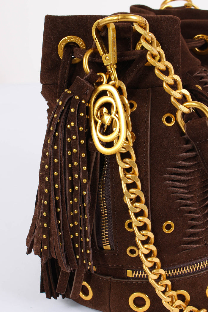 Secchiello Camoscio Frange Dark Brown-4
