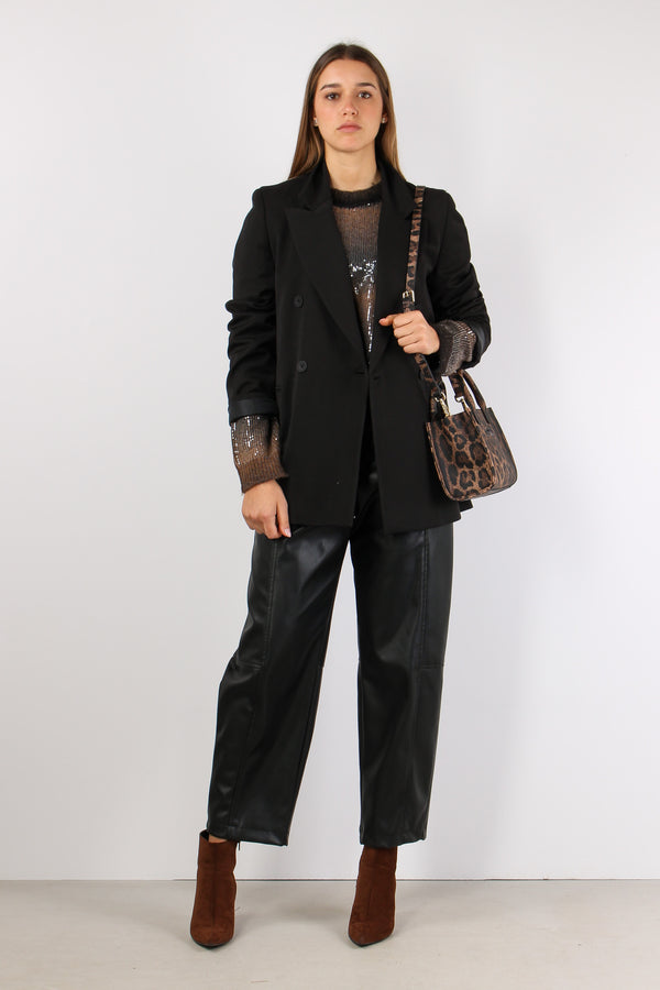 Giacca Doppiopetto Ricamo Mon Nero