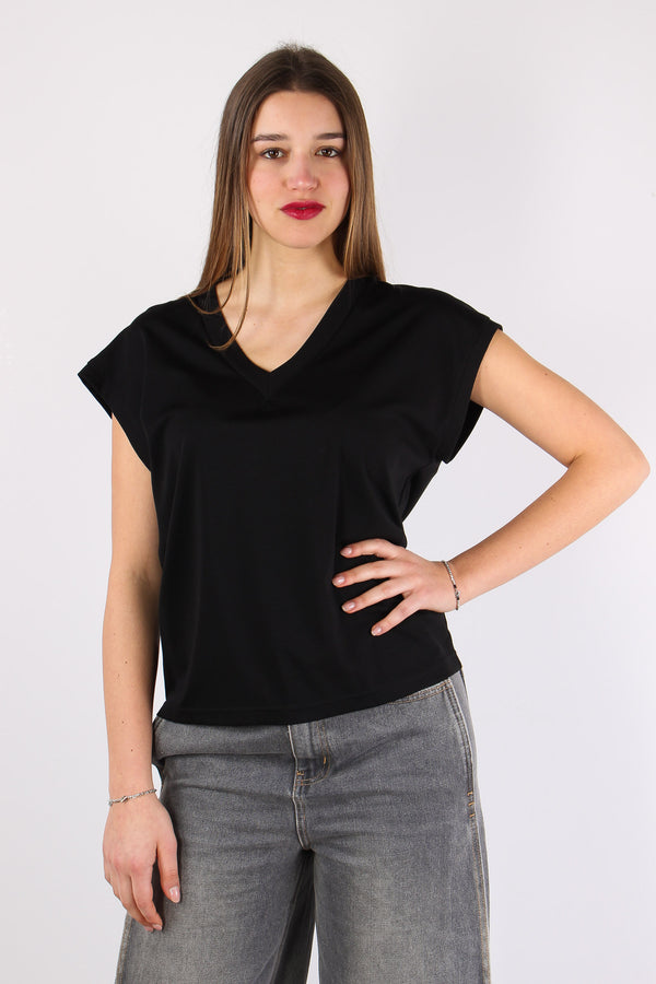 T-shirt Scavo V Over Nero-2