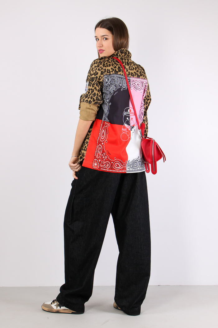 Giacca Over Fantasia Patch Leopard