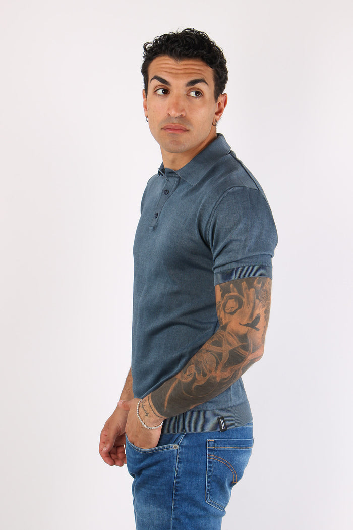 Polo Manica Corta Cotone Night Blue-6