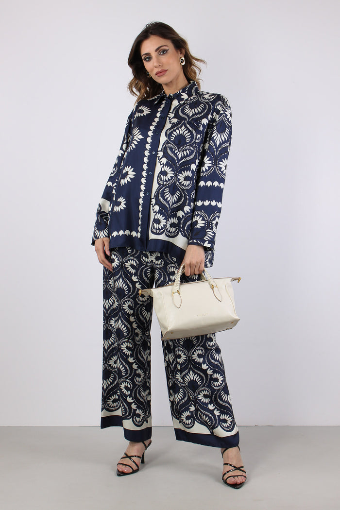 Wkdlastra Camicia Seta Fantasia Foulard Patch