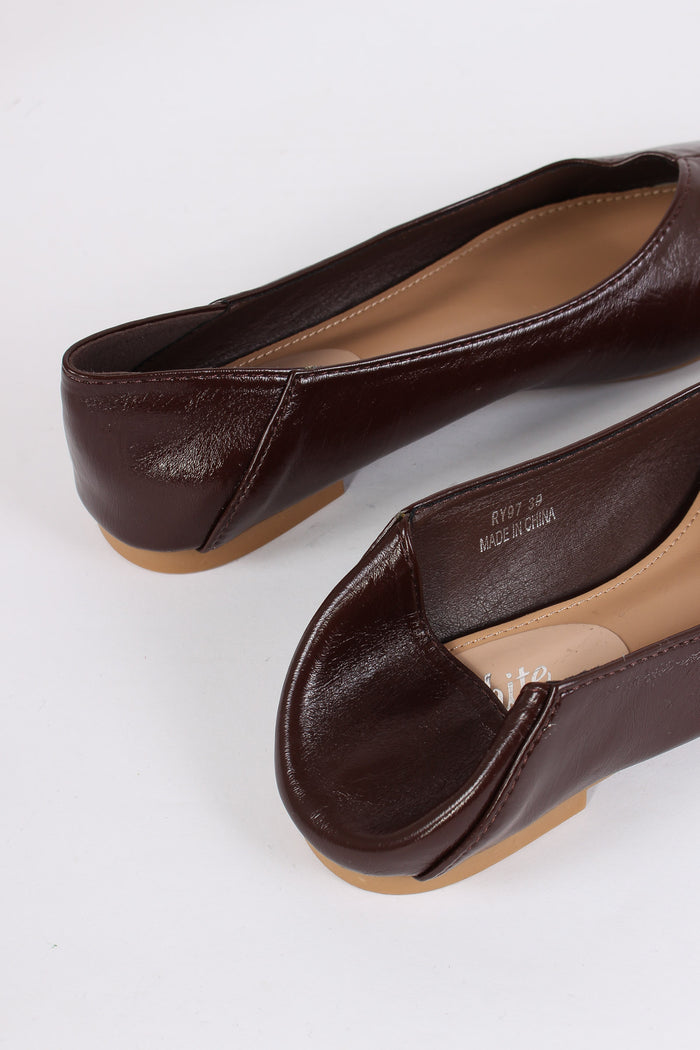 Ballerina Lucida Punta Brown-4