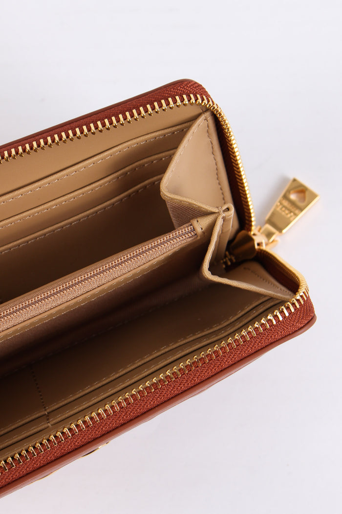 Zip Around Matelasse Castagna-6