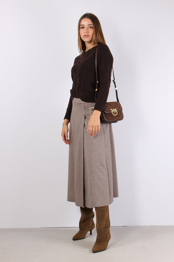 Maglia Viscosa Treccia Central Moro