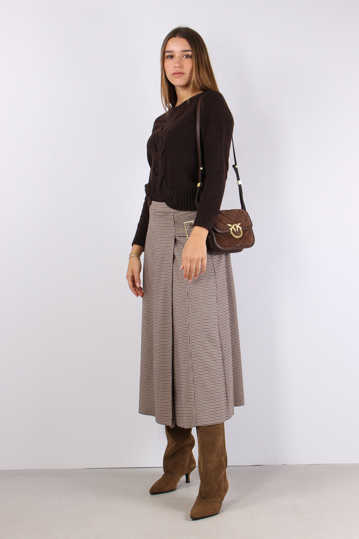 Maglia Viscosa Treccia Central Moro